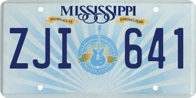 MS license plate ZJI641