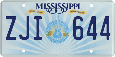 MS license plate ZJI644