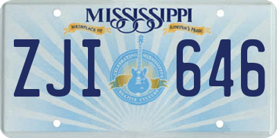 MS license plate ZJI646