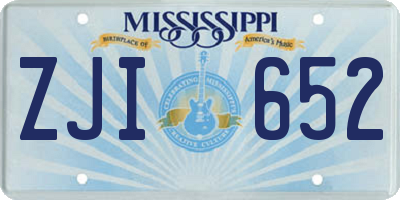 MS license plate ZJI652