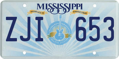 MS license plate ZJI653