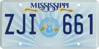 MS license plate ZJI661