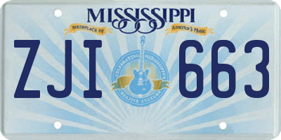 MS license plate ZJI663