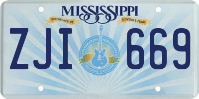 MS license plate ZJI669