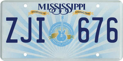 MS license plate ZJI676