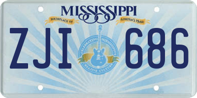 MS license plate ZJI686