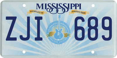 MS license plate ZJI689