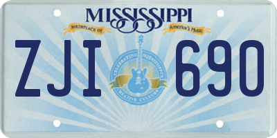 MS license plate ZJI690