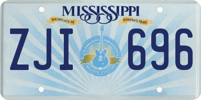 MS license plate ZJI696