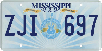 MS license plate ZJI697