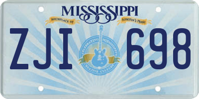 MS license plate ZJI698