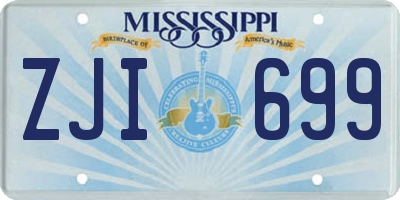 MS license plate ZJI699