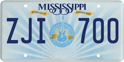 MS license plate ZJI700