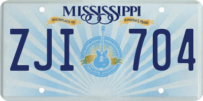 MS license plate ZJI704