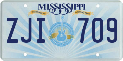 MS license plate ZJI709