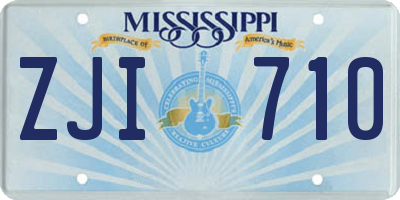 MS license plate ZJI710