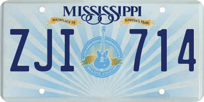 MS license plate ZJI714