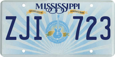 MS license plate ZJI723