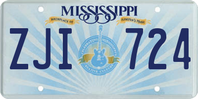MS license plate ZJI724
