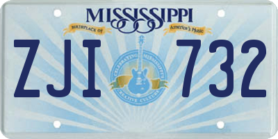 MS license plate ZJI732
