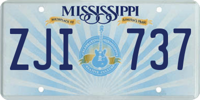 MS license plate ZJI737