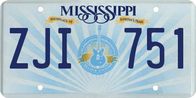 MS license plate ZJI751