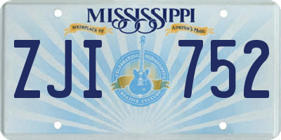 MS license plate ZJI752