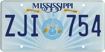 MS license plate ZJI754