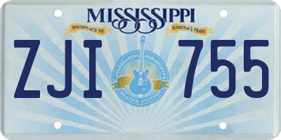 MS license plate ZJI755
