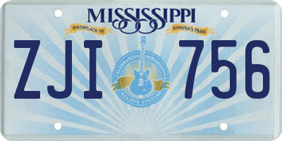 MS license plate ZJI756