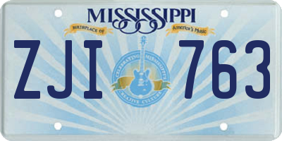 MS license plate ZJI763
