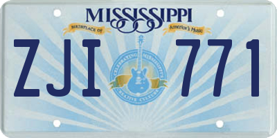 MS license plate ZJI771
