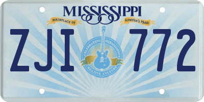 MS license plate ZJI772