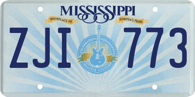 MS license plate ZJI773