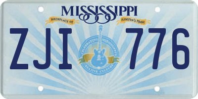 MS license plate ZJI776