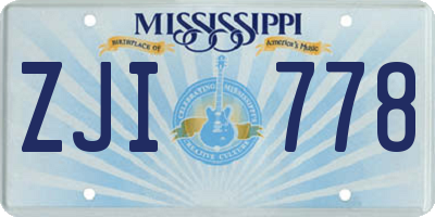 MS license plate ZJI778
