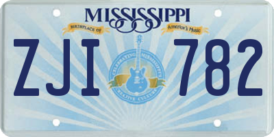 MS license plate ZJI782
