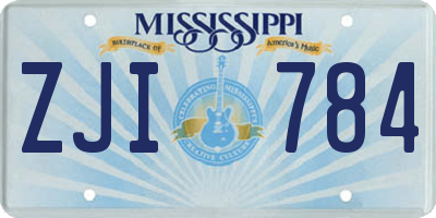 MS license plate ZJI784