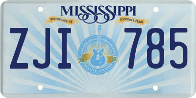 MS license plate ZJI785
