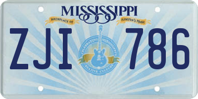 MS license plate ZJI786