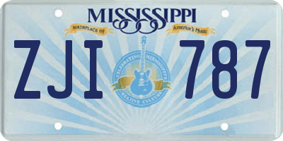 MS license plate ZJI787