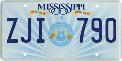 MS license plate ZJI790