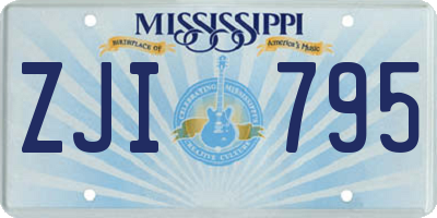 MS license plate ZJI795