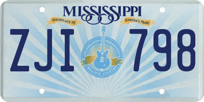 MS license plate ZJI798