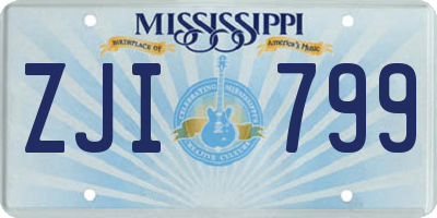 MS license plate ZJI799