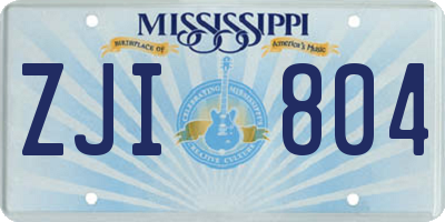 MS license plate ZJI804