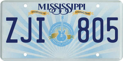 MS license plate ZJI805