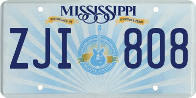 MS license plate ZJI808