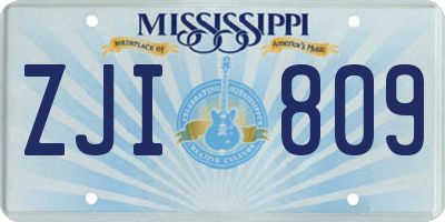 MS license plate ZJI809
