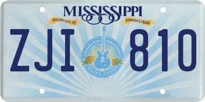 MS license plate ZJI810